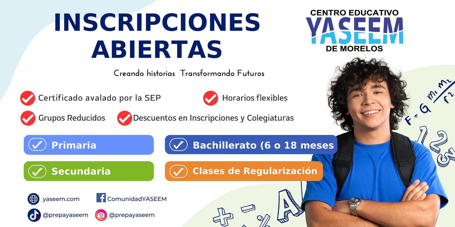Inscripciones abiertas en Prepa Abierta YASEEM Cuernavaca